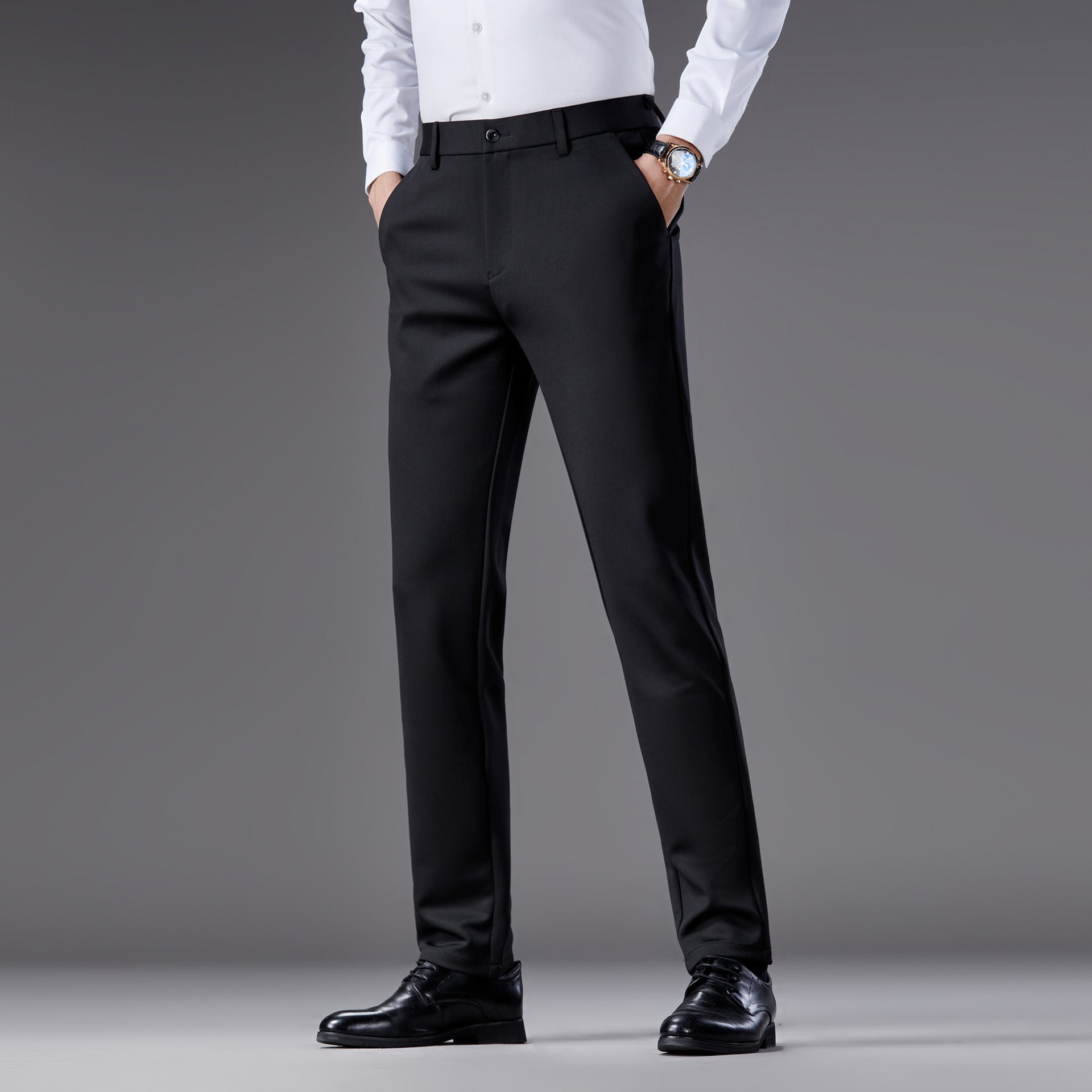 Mens Straight Leg Business Casual Trousers