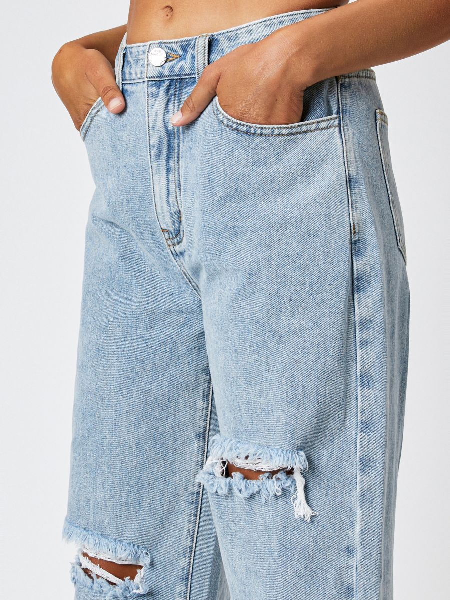Womens High Waist Wide Leg Denim Pants
